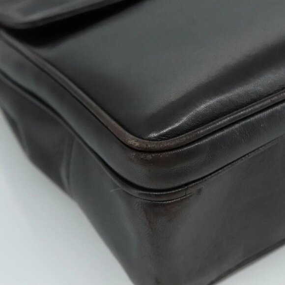 CHANEL COCO Mark Chain Shoulder Bag Lamb Skin Black Gold CC Auth 109490 - Picture 12 of 15